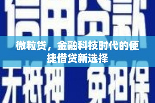 榆林微粒贷，金融科技时代的便捷借贷新选择